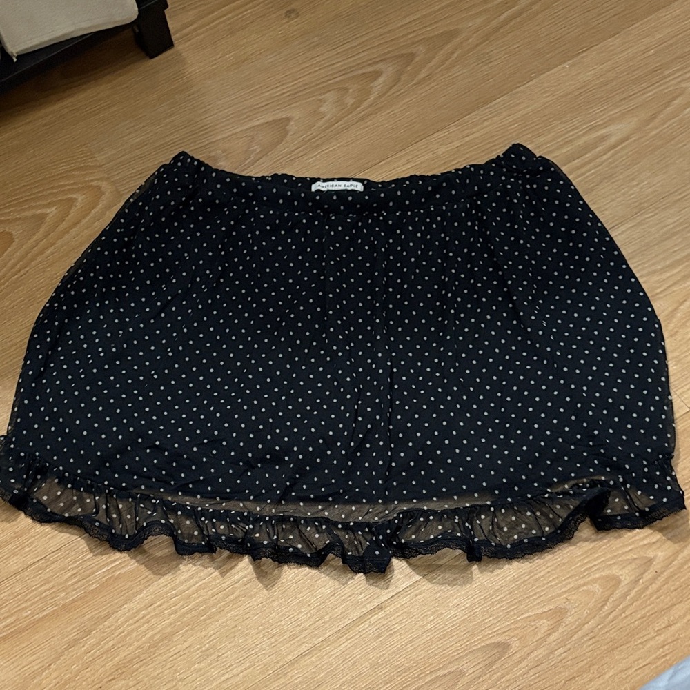 American Eagle Outfitters Black Polka Dot Mini Skirt
